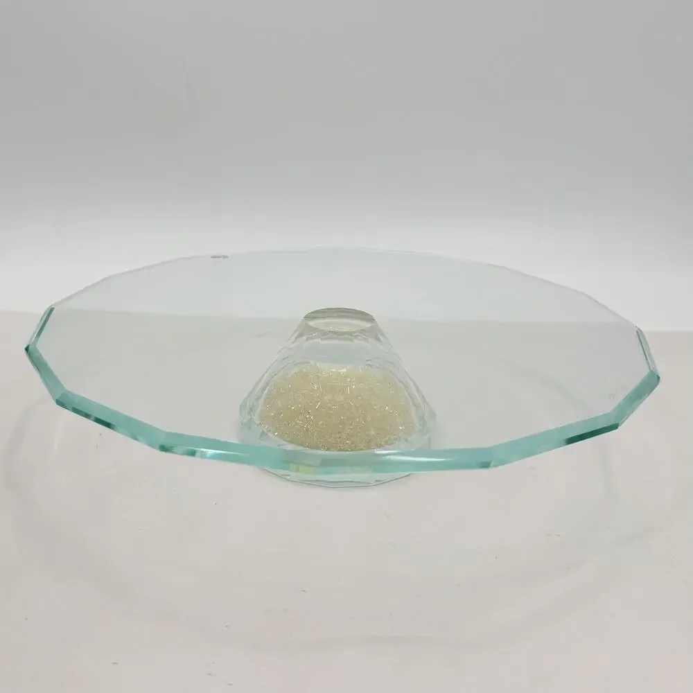Oleg Cassini Crystal Diamond Footed Pedestal Cake Stand 13